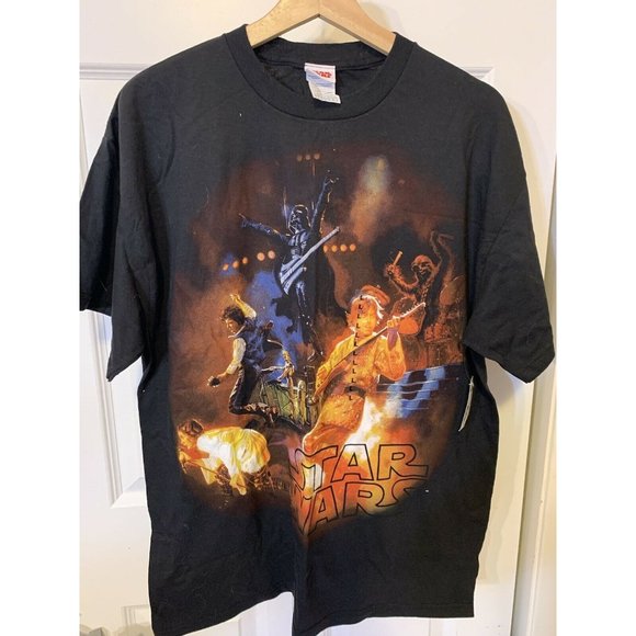 Star Wars Rock Band Luke Skywalker Vader Retro Vintage Concert Large T-Shirt NWT - Picture 8 of 9